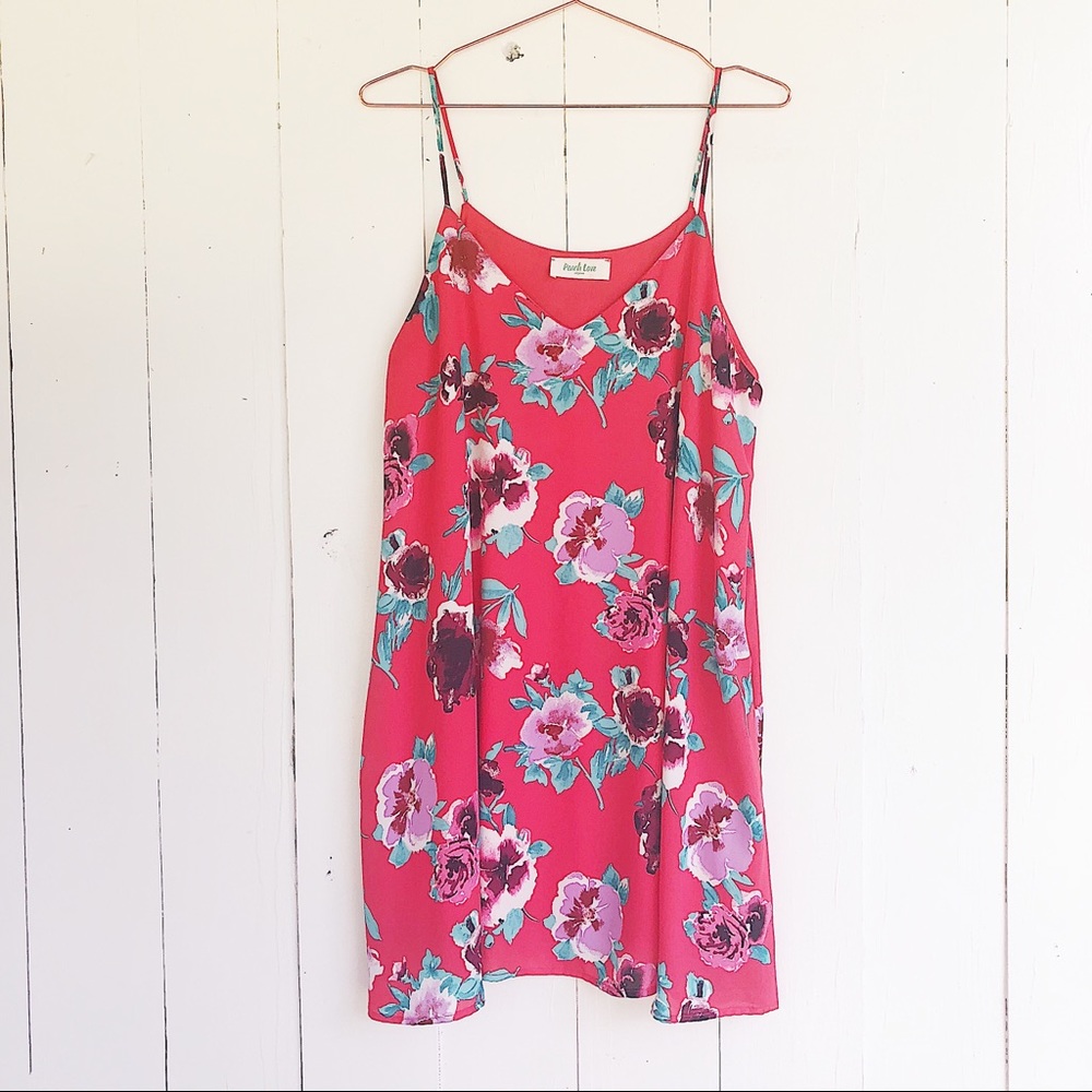 Peach Love | Floral swing dress